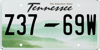 TN license plate Z3769W