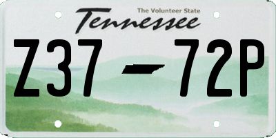 TN license plate Z3772P