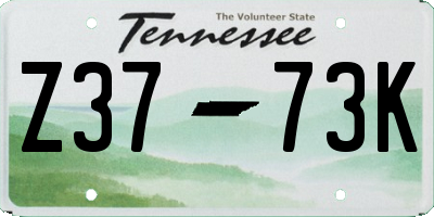 TN license plate Z3773K