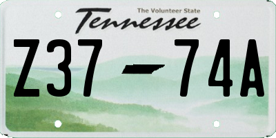 TN license plate Z3774A
