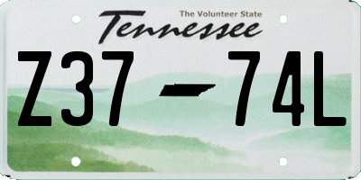 TN license plate Z3774L