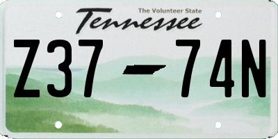 TN license plate Z3774N