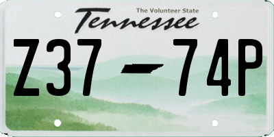 TN license plate Z3774P