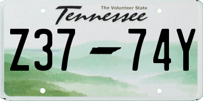 TN license plate Z3774Y