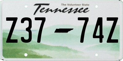 TN license plate Z3774Z