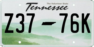 TN license plate Z3776K