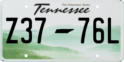 TN license plate Z3776L
