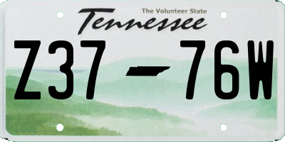 TN license plate Z3776W