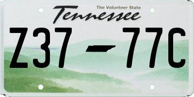 TN license plate Z3777C