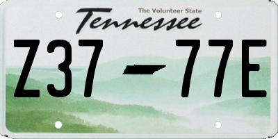 TN license plate Z3777E