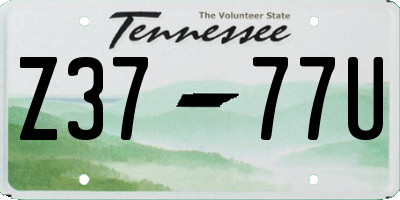 TN license plate Z3777U