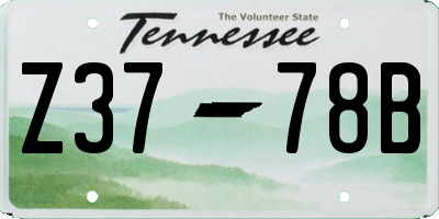 TN license plate Z3778B