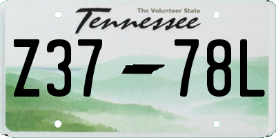 TN license plate Z3778L