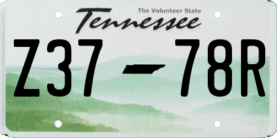 TN license plate Z3778R