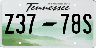 TN license plate Z3778S