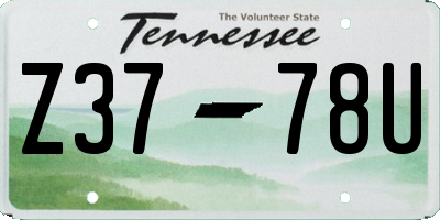 TN license plate Z3778U
