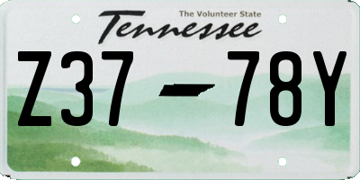 TN license plate Z3778Y