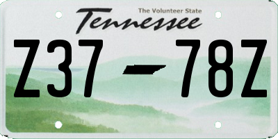 TN license plate Z3778Z