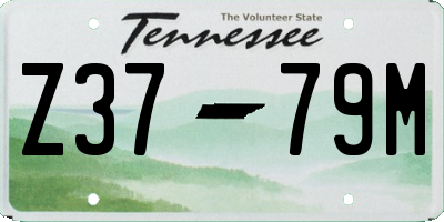 TN license plate Z3779M