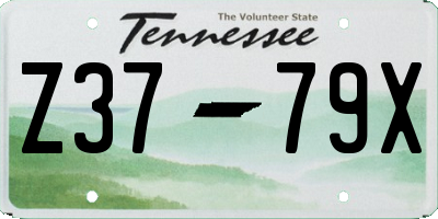 TN license plate Z3779X