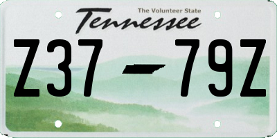 TN license plate Z3779Z