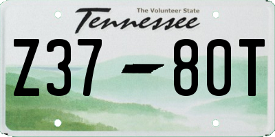 TN license plate Z3780T