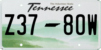 TN license plate Z3780W