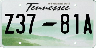 TN license plate Z3781A