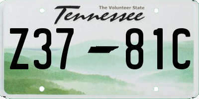 TN license plate Z3781C