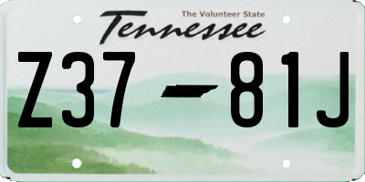 TN license plate Z3781J