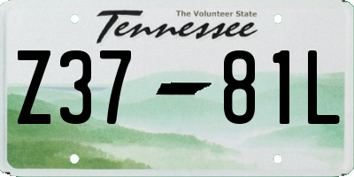 TN license plate Z3781L