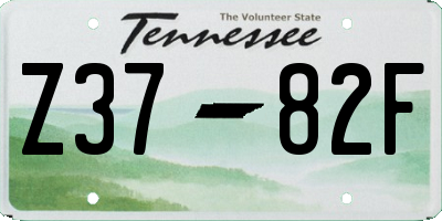 TN license plate Z3782F