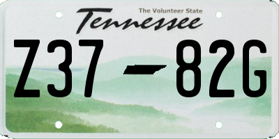 TN license plate Z3782G
