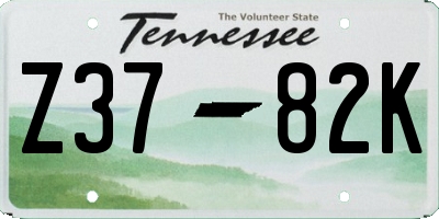 TN license plate Z3782K