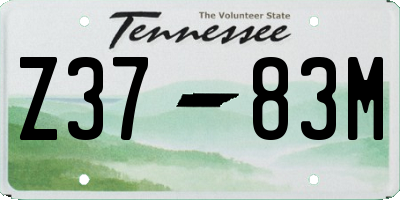 TN license plate Z3783M