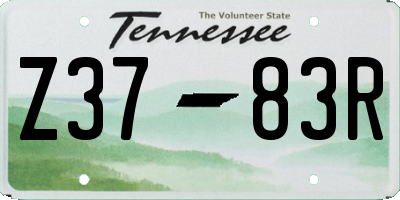 TN license plate Z3783R