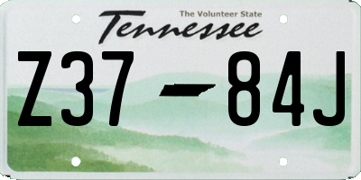 TN license plate Z3784J