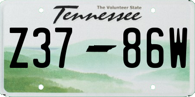 TN license plate Z3786W