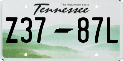 TN license plate Z3787L