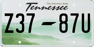 TN license plate Z3787U