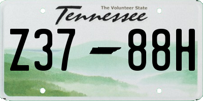 TN license plate Z3788H