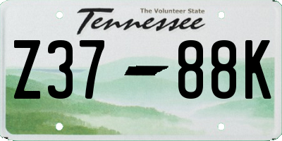 TN license plate Z3788K