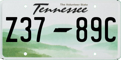 TN license plate Z3789C