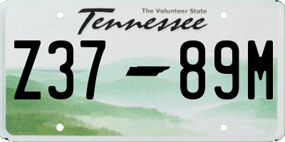 TN license plate Z3789M