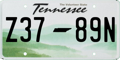 TN license plate Z3789N