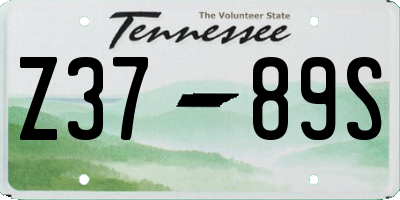 TN license plate Z3789S