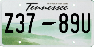 TN license plate Z3789U