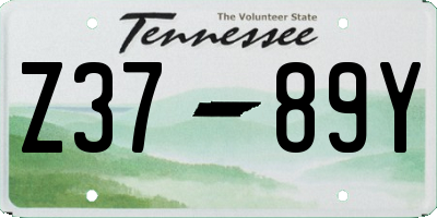 TN license plate Z3789Y