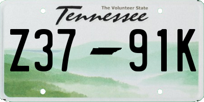 TN license plate Z3791K