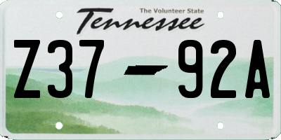 TN license plate Z3792A